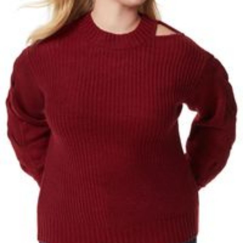 NWT Jessica Simpson Rhubarb Emmalynn One Shoulder Cut Out Sweater Small